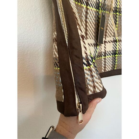 NWT -Le Superbe Quant Mini Skirt in London Brown Plaid - Picture 8 of 10